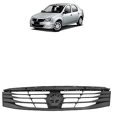 Grade Frontal Logan 2010-2013: Preto Texturizado