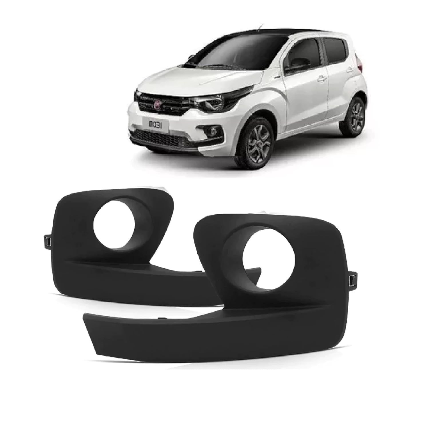 Par Grade Moldura Milha Fiat Mobi 2016-2018 - Design Esportivo com Encaixe Perfeito