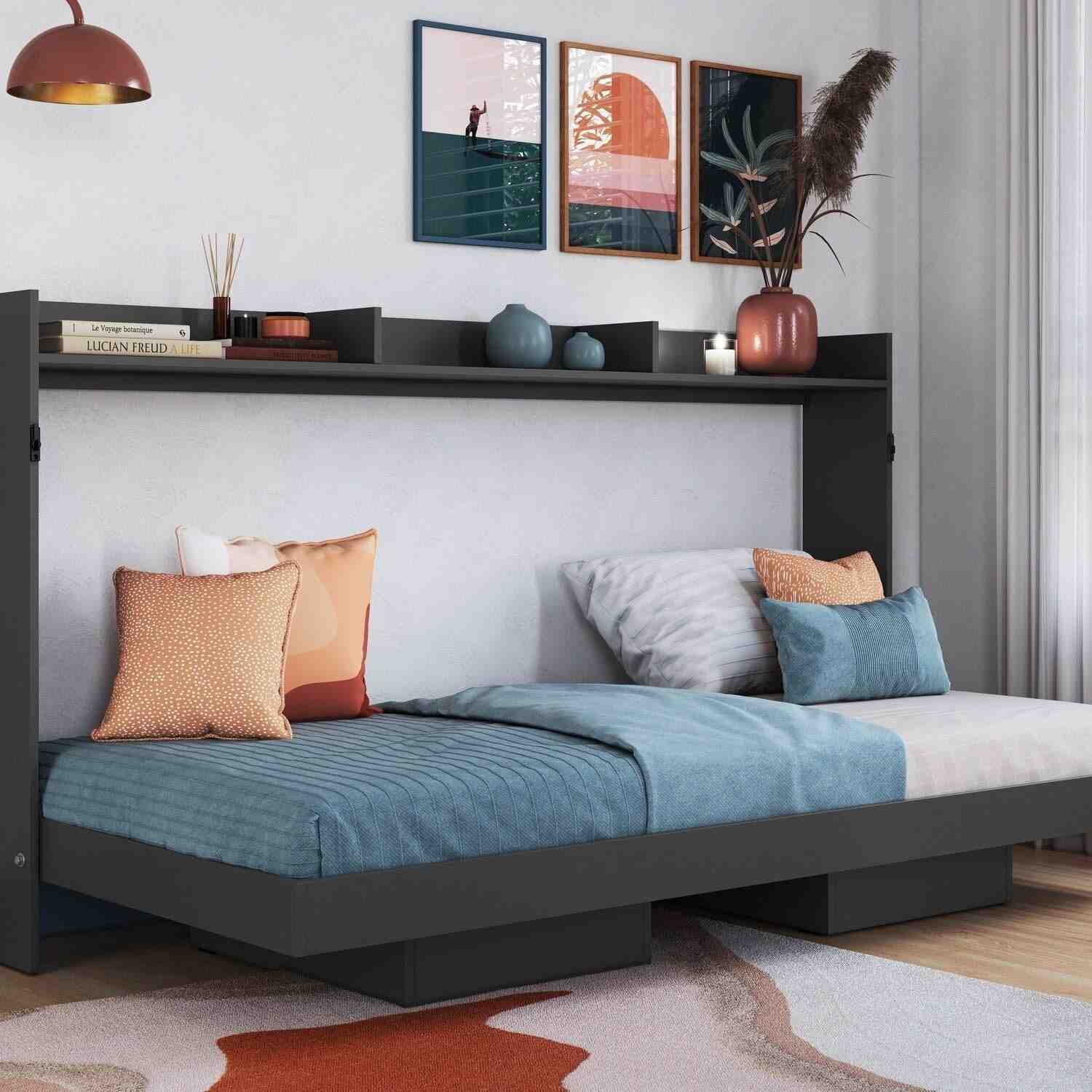 Cama Solteiro Articulável Horizontal 80 Grafite - Moderna e Confortável
