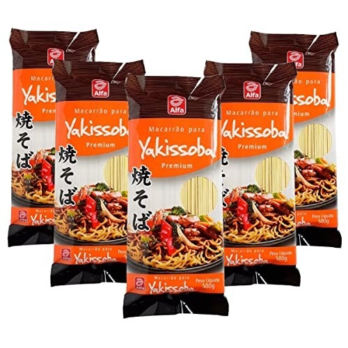 Kit de Macarrão Para Yakissoba Alfa 500 Gramas - 5 Pacotes