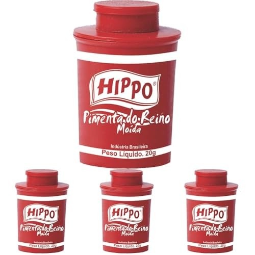 Hippo, Pimenta Moída, Tubex, 20 Gramas (Pacote de 4)