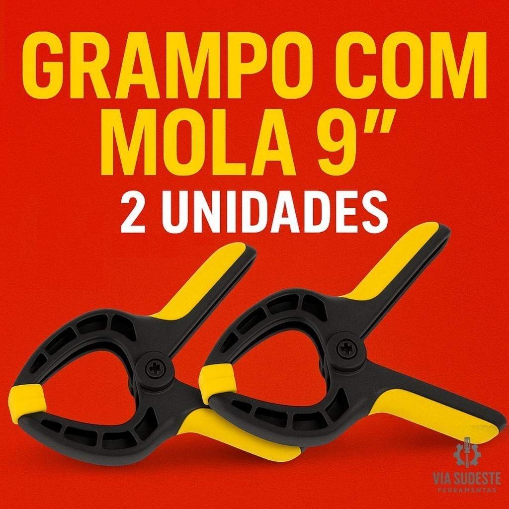 Grampo de Mola 9 Polegadas: Fixação Firme e Rápida para Marcenaria