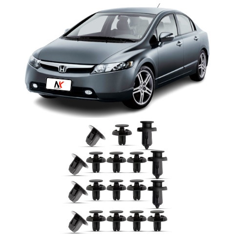 Grampo Parabarro Civic 2007-2012: Kit 15 Peças
