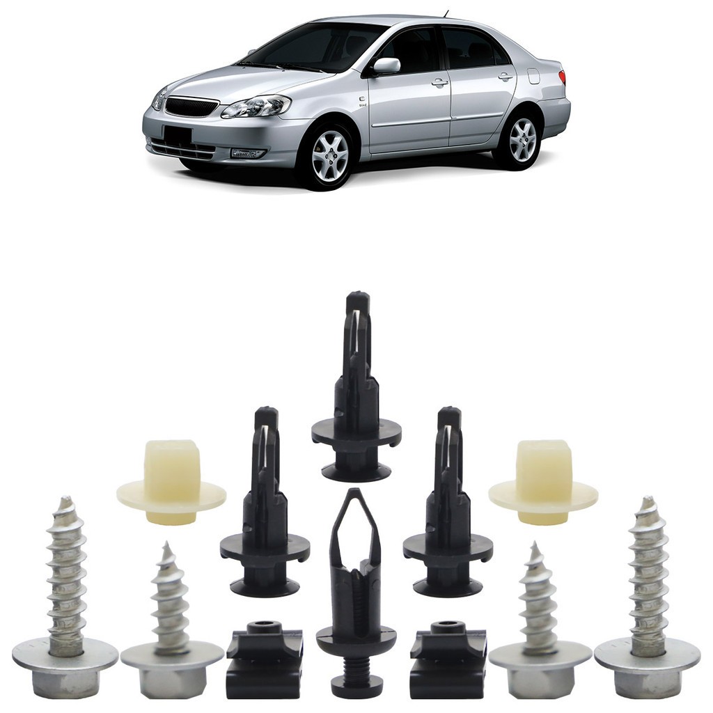 Grampos Para-choque Corolla: Kit 12 Peças