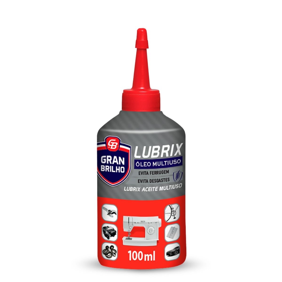 Óleo Lubrificante Multiuso Lubrix Gran Brilho 100ml - Proteção Contra Ferrugem e Desgaste