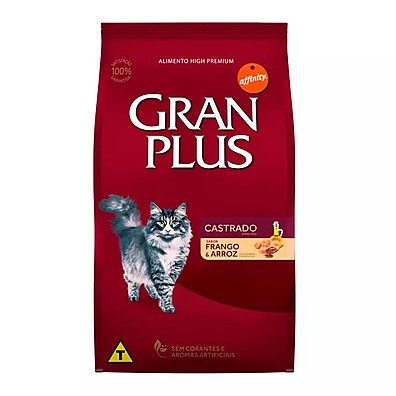 Gran Plus Gatos Castrados: Ração Premium 10,1Kg