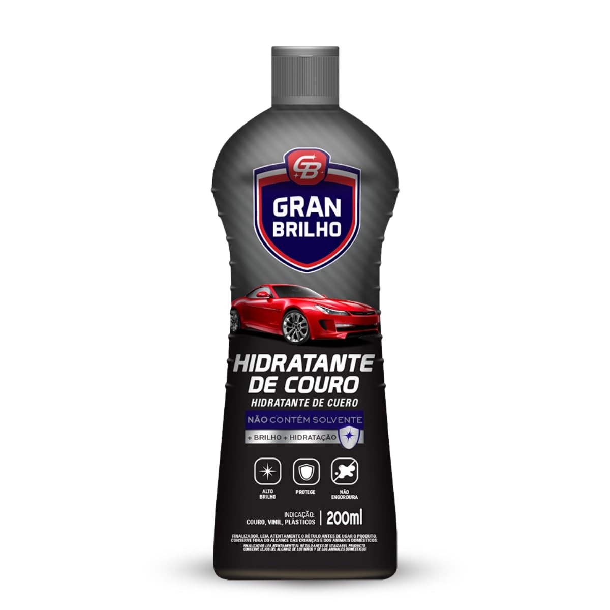 Hidratante Gran Brilho 200ml: Couro, Vinil e Plástico com Brilho Intenso e Proteção UV