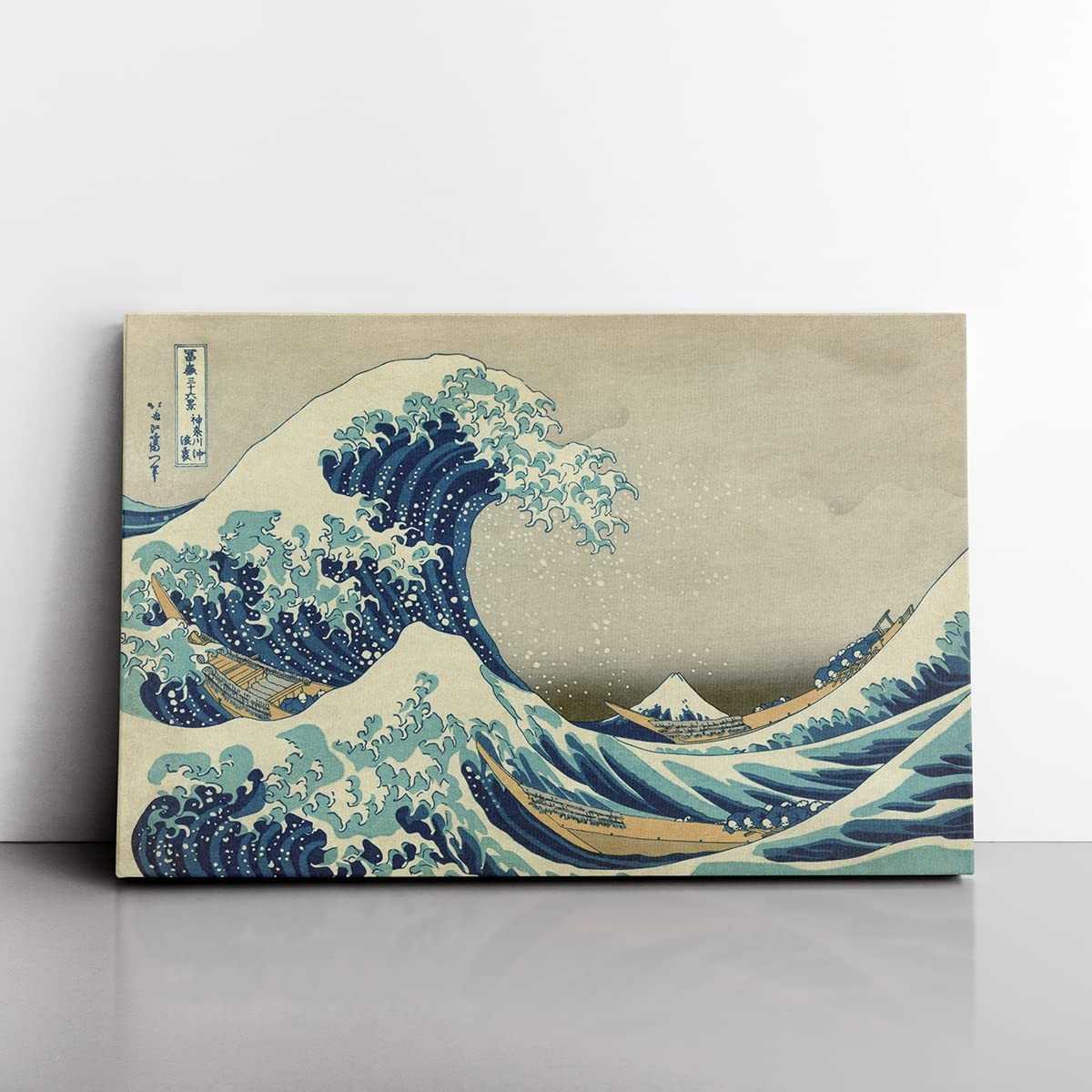 Quadro A Grande Onda De Kanagawa por Hokusai - Arte Japonesa em Canvas 140x90cm