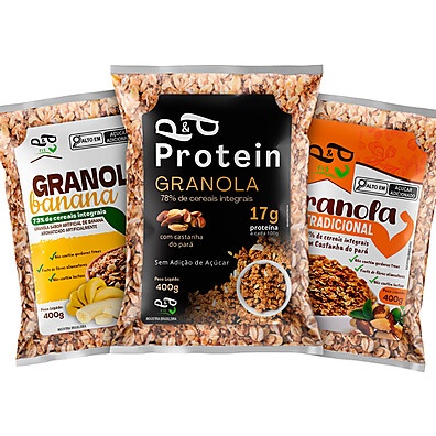 Granola Proteica: Kit 3 Sabores 400g