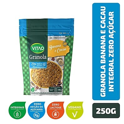Granola Vitao Banana e Cacau: Zero Açúcar e Integral!