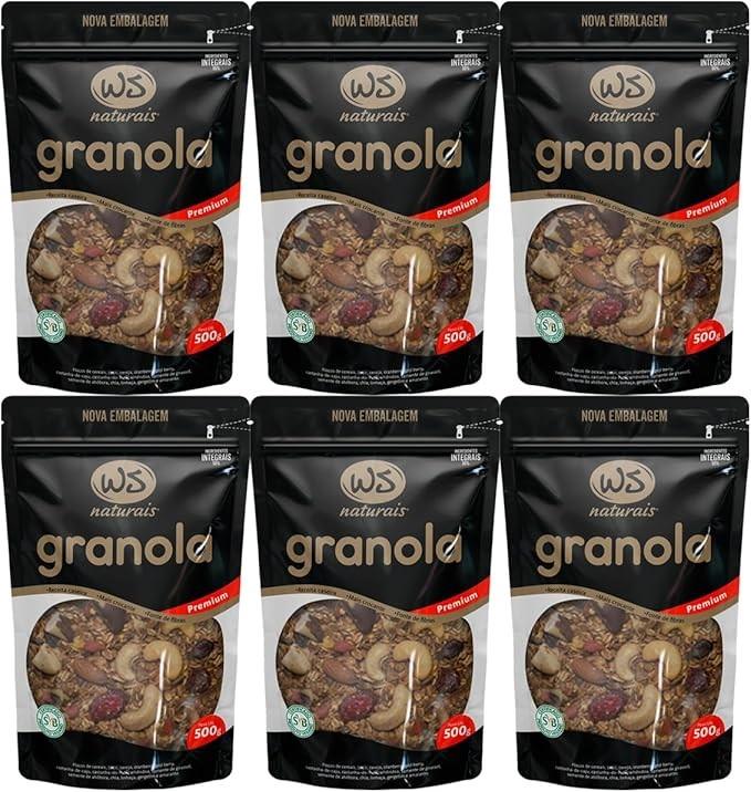 Kit 6 Granola Premium Ws Naturais 500g
