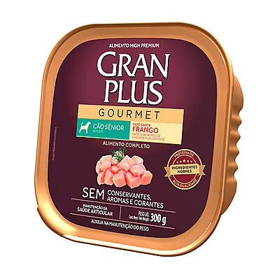 GranPlus Gourmet Sênior: Patê de Frango para Cães Idosos