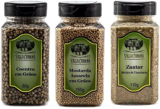 Coentro em Grãos, Mostarda Amarela em Grãos, Zaatar