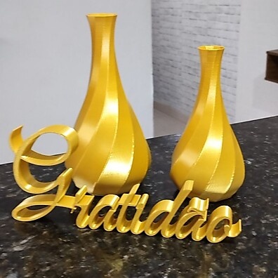 Kit 2 Vasos Decorativos com Letreiro Gratidão