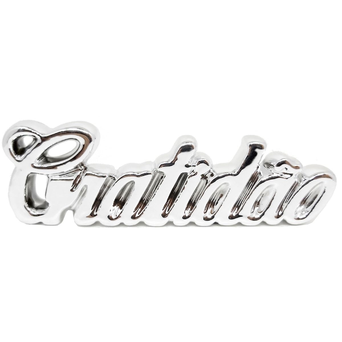 Enfeite Palavra Decorativa Gratidão Família em Porcelana - Escultura Refinada para Decoração de Ambientes