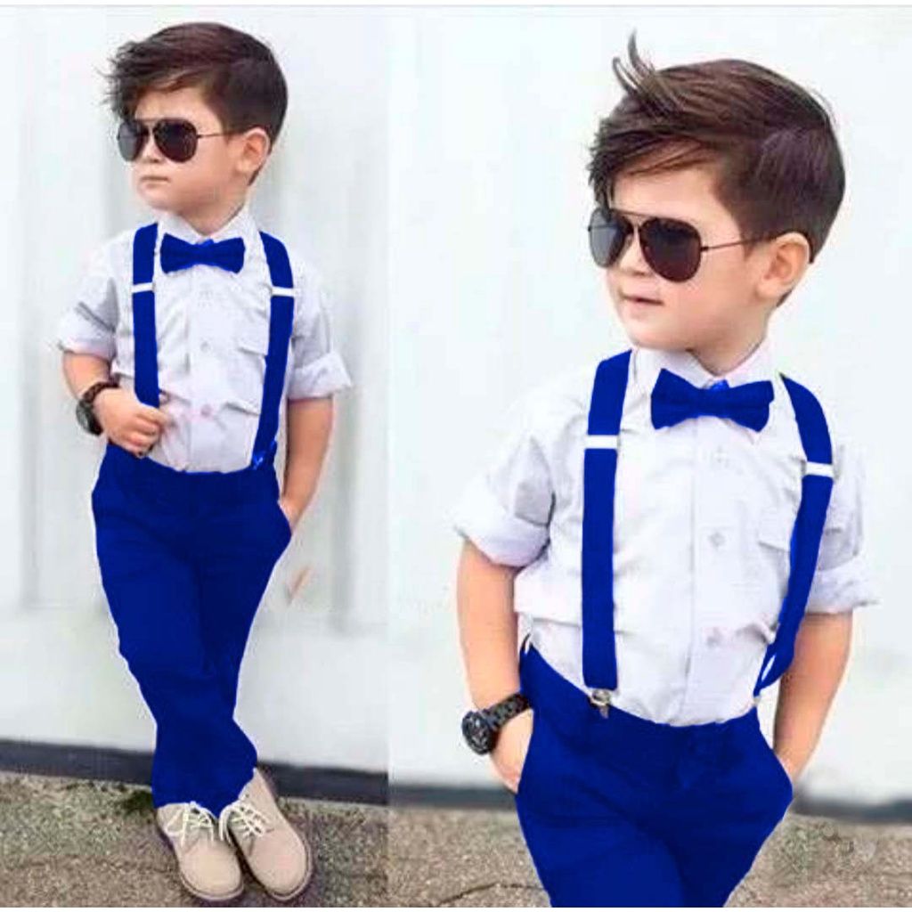 Traje de Festa Infantil Menino com Suspensório e Gravata