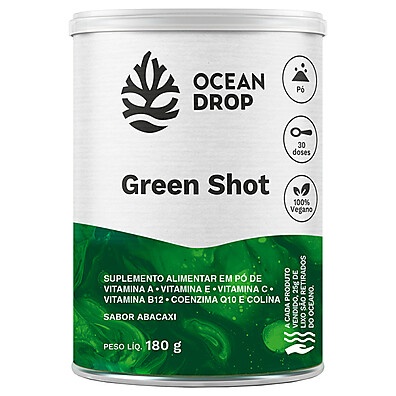 Green Shot Ocean Drop: Detox em Pó Sabor Abacaxi
