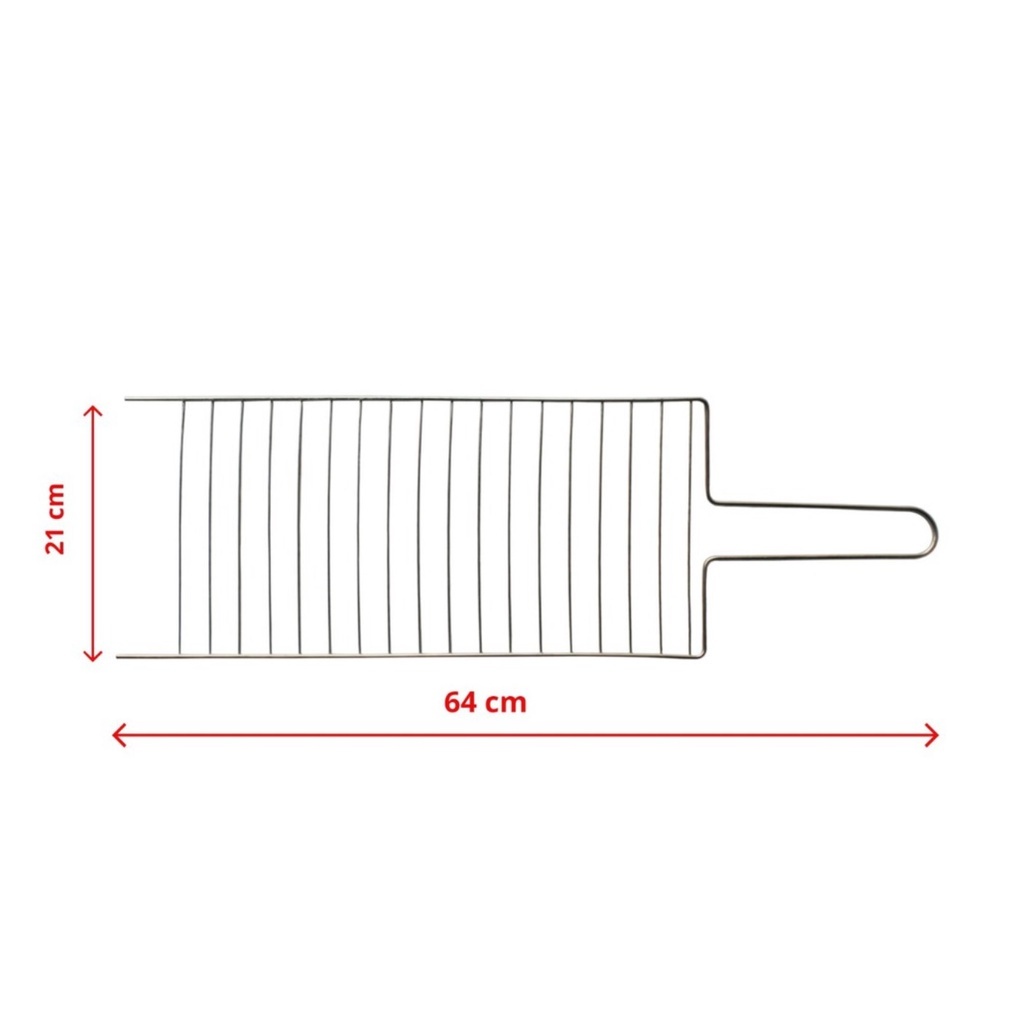 Grelha para Churrasqueira em Aço Carbono Niquelado 64x21cm – Perfeita para Carnes e Peixes