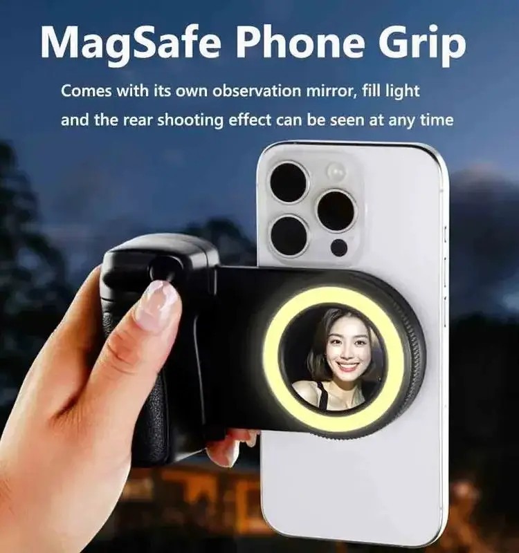 Grip Selfie Magnético com Luz: Fotos Incríveis!