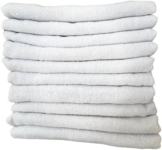 Kit 10 Panos de Chão Branco 40x65 cm – Algodão Grosso, Alta Absorção, Ideal para Limpeza Pesada e Superfícies Delicadas