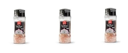 3 Sal Rosa do Himalaia Grosso com Moedor, 100g Cada