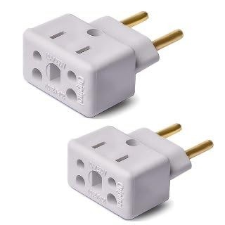 Kit 2 Adaptadores Tomada Bob Esponja Benjamin 10A/20A - Plug Pino Grosso/Fino Bivolt