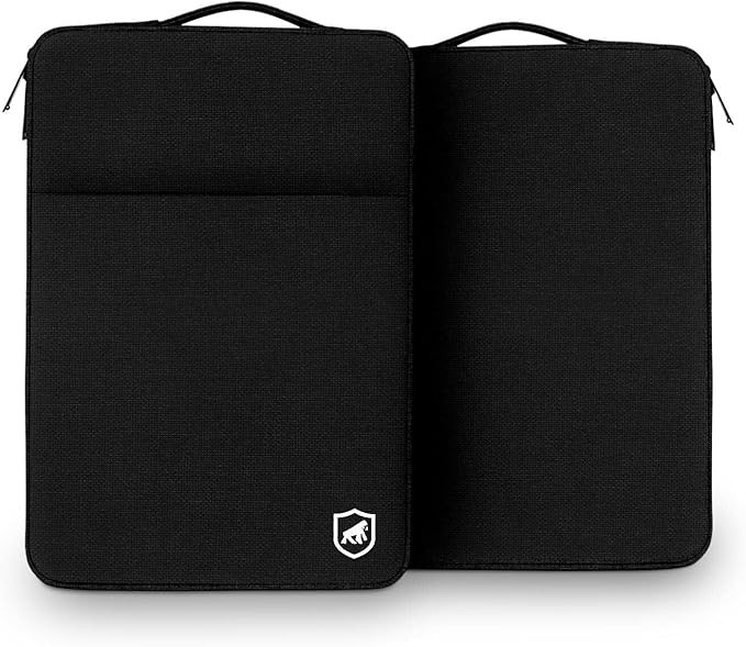 Gshield Capa Case para Notebook Aveludada com Alça e Bolso Externo com Zíper, Survivor Preta (15,6-17,3" Polegadas - 32x42 cm)