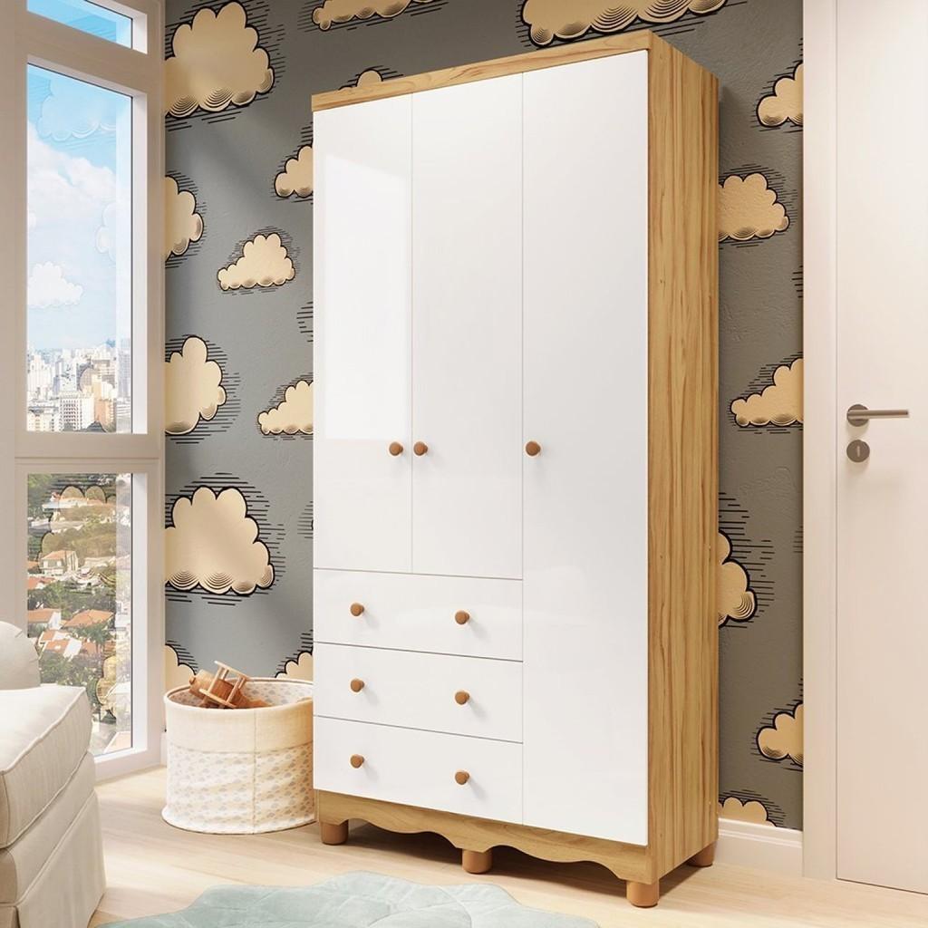 Guarda-Roupa Bebê 3 Portas: Mimo Espresso
