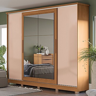 Guarda-Roupa Casal 4 Portas: Espelho e Mais!