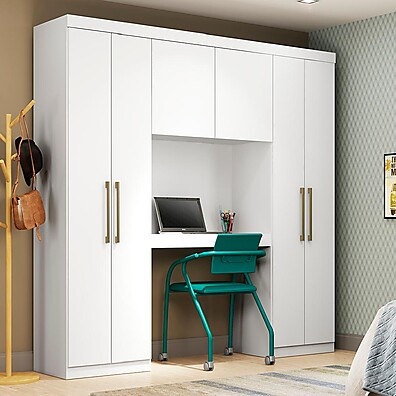 Guarda Roupa Casal 6 Portas Branco – Montagem Flexível