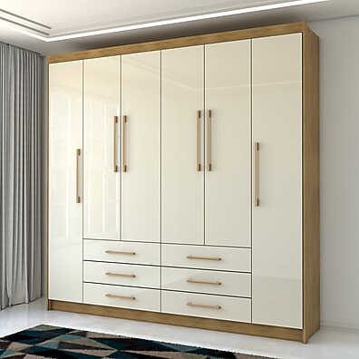 Guarda-Roupa Casal 6 Portas e 6 Gavetas – Elegância e Praticidade