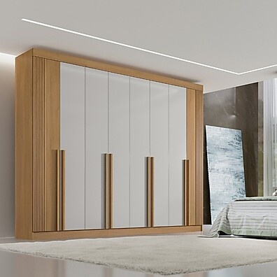 Guarda-Roupa Casal 8 Portas Ripado: Elegância e Organização