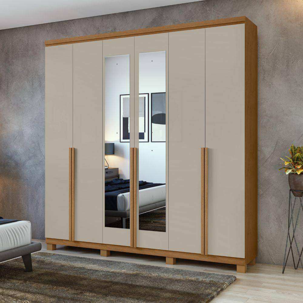 Guarda-Roupa Casal Alonzo: 6 Portas e Espelho!
