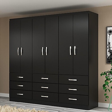 Guarda Roupa Casal Bergamo: 6 Portas e 9 Gavetas