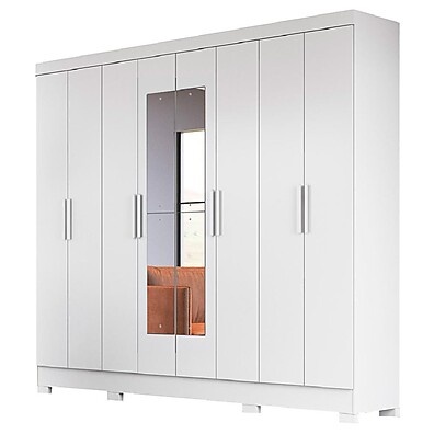 Guarda Roupa Casal Branco 8 Portas: Espaço e Elegância