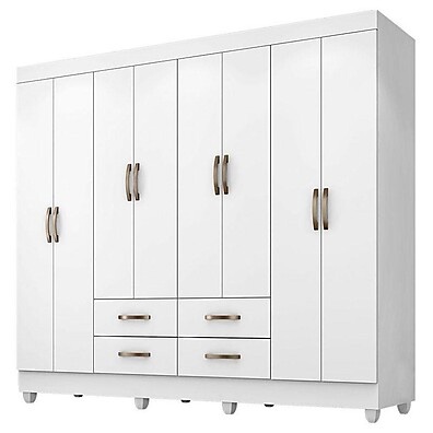 Guarda Roupa Casal Branco 8 Portas: Organize com Estilo!