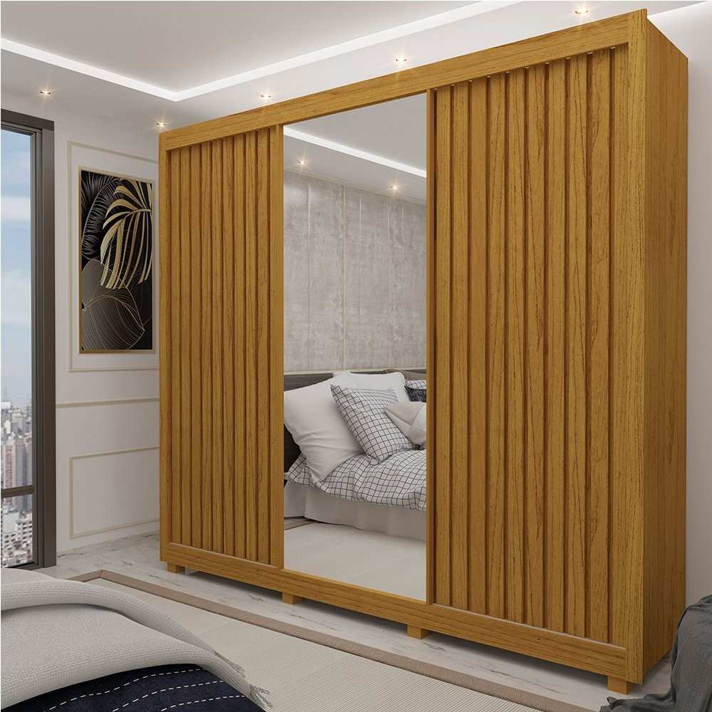 Guarda-Roupa Casal com Espelho 3 Portas Royale – Organize seu quarto com estilo!