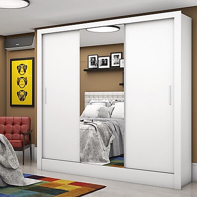 Guarda Roupa Casal com Espelho 3 Portas – Santiago Carioca