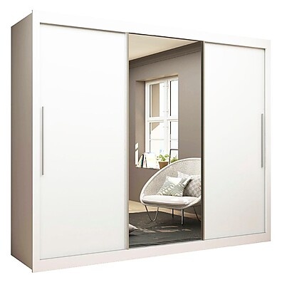 Guarda-Roupa Casal com Espelho Branco – Espaçoso e Sofisticado