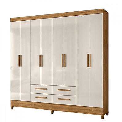 Guarda Roupa Casal Florida: 8 Portas e 4 Gavetas