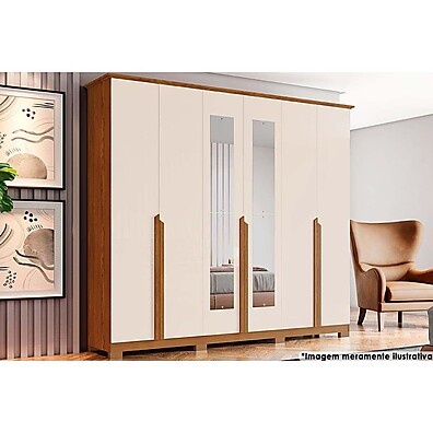 Guarda Roupa Casal Henn Andréas: 6 Portas e 6 Gavetas