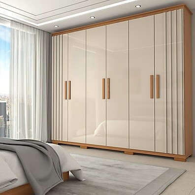 Guarda-Roupa Casal Hiara: 6 Portas + 4 Gavetas