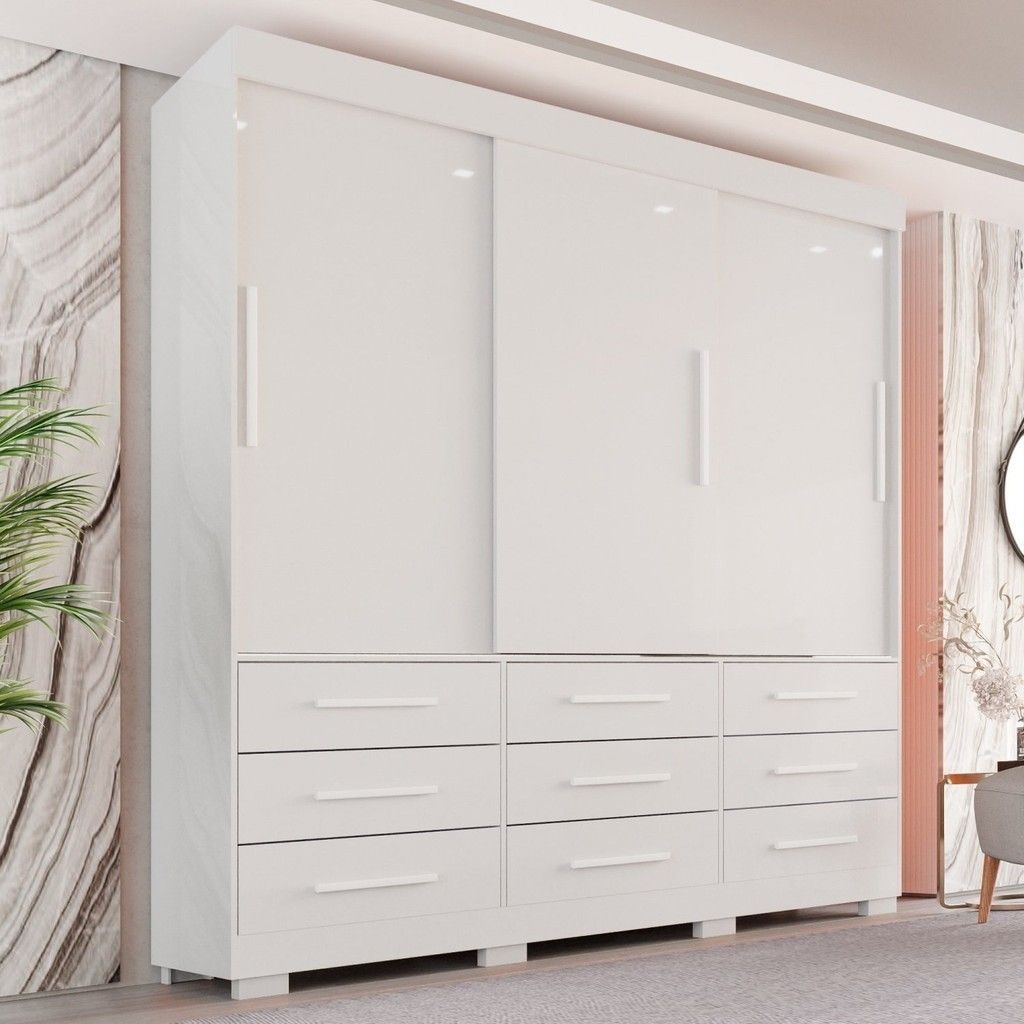 Guarda Roupa Casal Luana: 9 Gavetas e Design Moderno