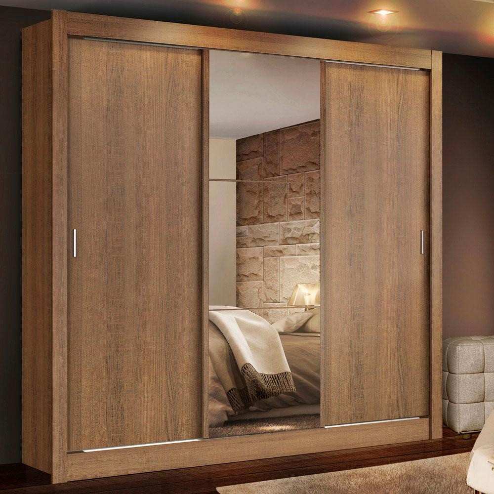 Guarda Roupa Casal Lyon: Espelho e 2 Gavetas!