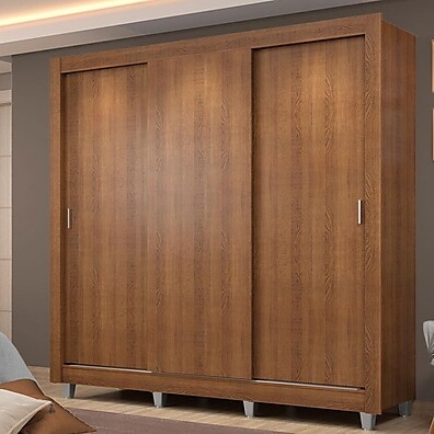 Guarda-Roupa Casal Lyon Plus Madesa: 3 Portas e 4 Gavetas com Design Rustic
