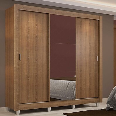 Guarda Roupa Casal Madesa Lyon: Espelho e Rustic