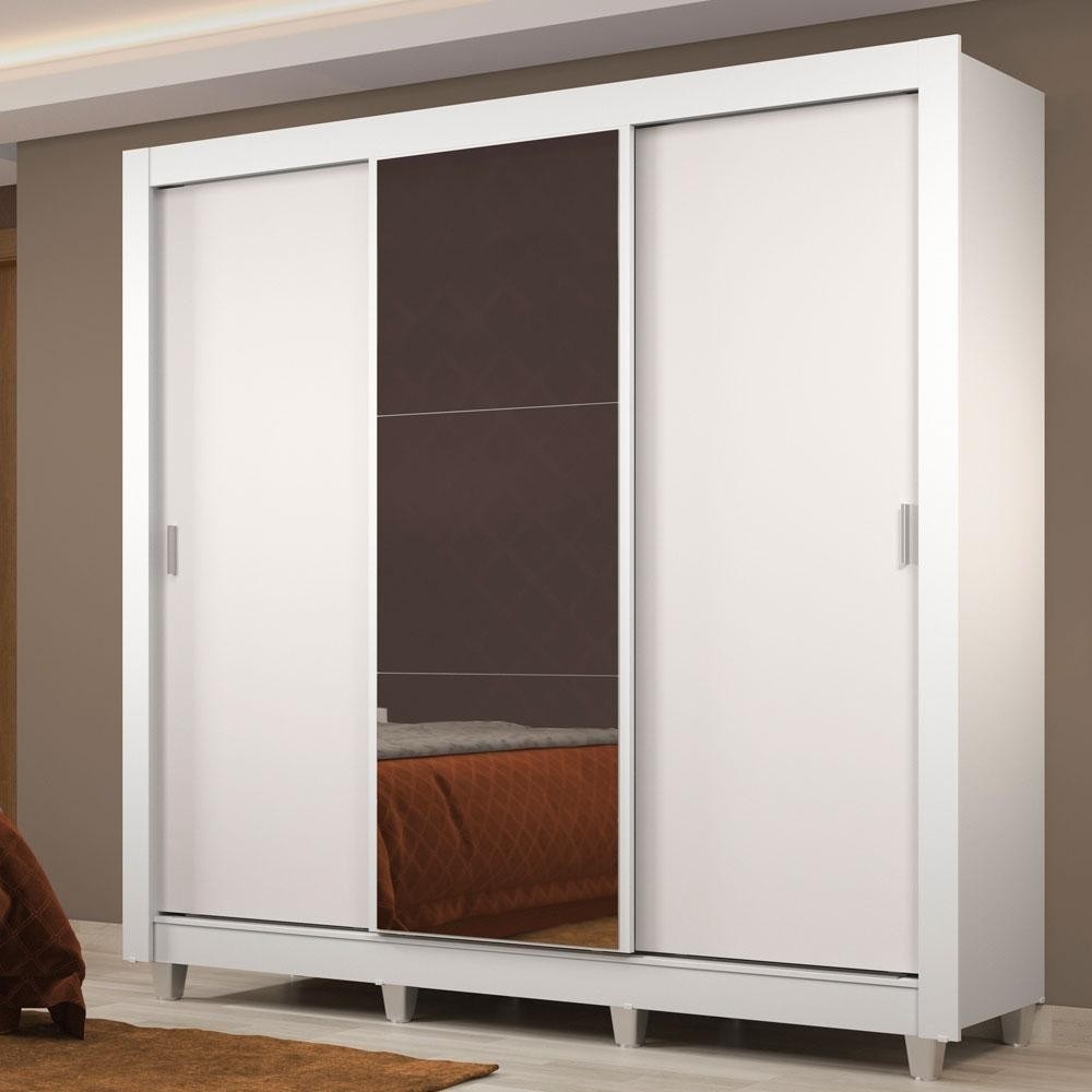 Guarda Roupa Casal Madesa Lyon Plus: Espelho e 4 Gavetas