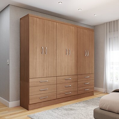 Guarda-Roupa Casal Madri: 6 Portas e 9 Gavetas