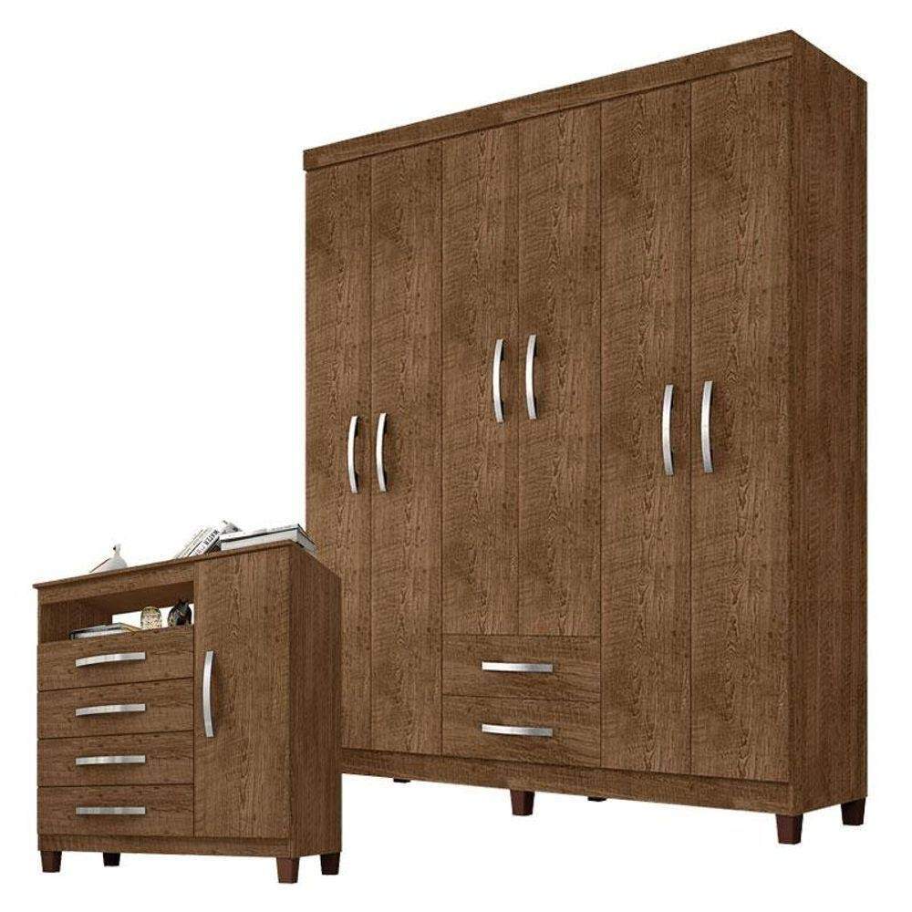 Guarda Roupa Casal Malbec + Cômoda Sapateira