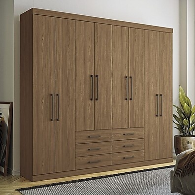 Guarda Roupa Casal Master Jatoba: 8 Portas + 6 Gavetas